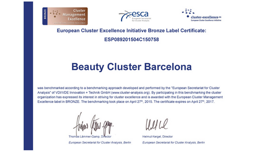 Beauty Cluster Barcelona recibe la certificación europea Bronze Label